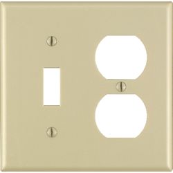 Leviton Ivory 2 gang Thermoset Plastic Duplex/Toggle Wall Plate 1 pk