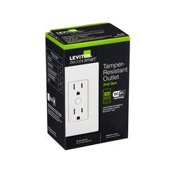 Leviton Decora Smart 15 amps 120 V Duplex White Tamper Resistant Outlet 5-15R 1 pk