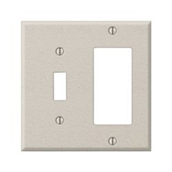 Amerelle Contractor Wrinkle Almond 2 gang Stamped Steel Decorator/Toggle Wall Plate 1 pk