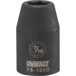 DeWalt 7/16 in. X 1/2 in. drive SAE 6 Point Impact Socket 1 pc