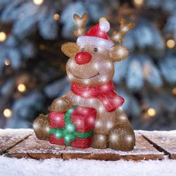 Lumineo LED Cool White Reindeer 18 in. Yard Decor