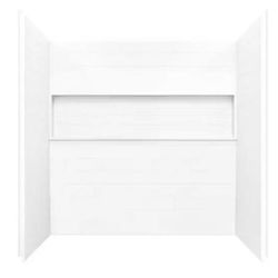 Bootz 60 in. H X 30 in. W X 60 in. L White Bathtub Surround