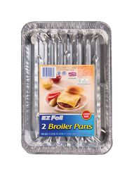 Hefty EZ Foil 8-1/2 in. W X 11-3/4 in. L Super Broiler Pan Silver 2 pk