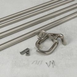 Umbra Twilight Matte Nickel Silver Curtain Rod 48 in. L X 88 in. L