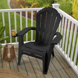 Adams Big Easy Black Resin Frame Adirondack Chair