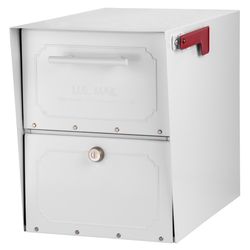 Architectural Mailboxes Oasis Classic Classic Galvanized Steel Post Mount White Mailbox