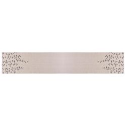 Karma Gray/White Eucalyptus Cotton Tablecloth 14 in. L X 90 in. W