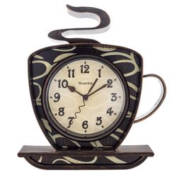 Westclox 10 in. L X 9 in. W Indoor Novelty Analog Wall Clock Glass Brown