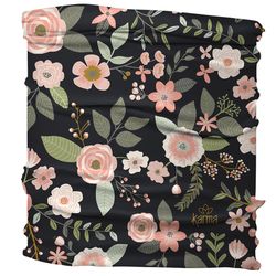 Karma Black Floral Half Headband Polyester Microfiber 1 pk