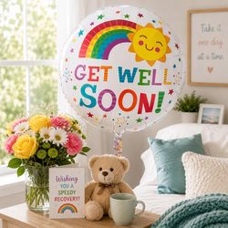 Anagram Balloons Get Well Soon Happy Sun Foil Balloon 1 pk