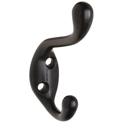 National Hardware 3.3 in. L Oil Rubbed Bronze Black Zinc Hook 75 lb. cap. 1 pk