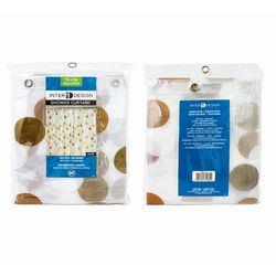 iDesign Multicolored PEVA Metallic Gilly Dot Shower Curtain