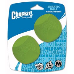 Chuckit! For Dog Green Rubber Erratic Bounce Bounce Ball Medium 2 pk