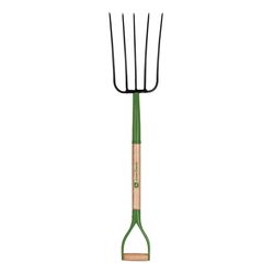 John Deere 5 Tine Steel Compost Fork 36 in. Wood Handle
