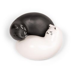 Kikkerland Black/White Ceramic Salt & Pepper Shakers