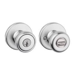 Kwikset Tylo Traditional Satin Chrome Entry Lockset K3 1-3/4 in.