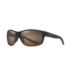 Maui Jim Kaiwi Channel Sunglasses Unisex Dark Brown Stripe Frame HCL Bronze Lens Polarized