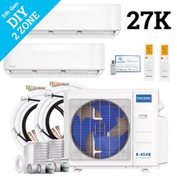 MRCOOL DIY 5th Gen (9 kbtu, 18 kbtu) 2 Zone 27000 BTU 23 SEER Ductless Mini Split Heat Pump System