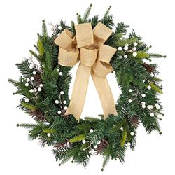 Briarwood Lane 24 in. D Bow Wreath