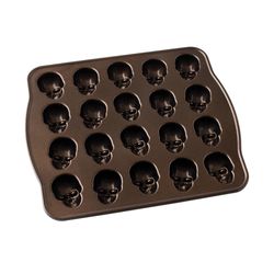 Nordic Ware 13 in. W X 11 in. L Skull Bites Cakelet Pan Bronze