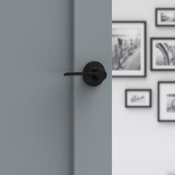 Kwikset Ladera Matte Black Passage Lever
