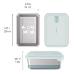 Bentgo Microsteel 8.5 cups Aqua Food Container and Lid 1 pk