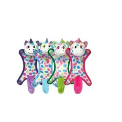 Multipet Cuddle Buddies For Dog Assorted Plush/Rubber Ball-Head Unicorns Dog Toy 1 pk