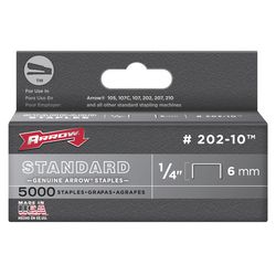 Arrow 1/2 in. W X 1/4 in. L 24 Ga. Wide Crown Standard Staples 5000 pk
