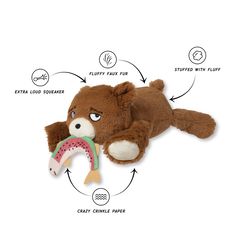 Pet Shop by Fringe Studio Pet Shop For Dog Brown/White Plush Squeak Dog Toy 1 pk