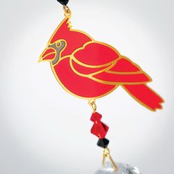 Woodstock Chimes Crystal Dreams Red Metal 4 in. H X 4 in. L Cardinal Suncatcher