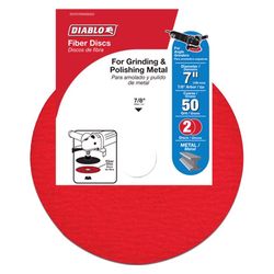Diablo 7 in. D X 7/8 in. Aluminum Oxide Fiber Disc 50 Grit 2 pk