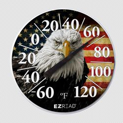 EZRead American Eagle Dial Thermometer Polyresin Multicolored
