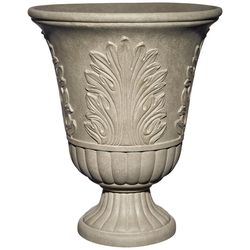 Classic Home & Garden 19 in. H X 16 in. D Plastic Larissa Urn Planter Sand