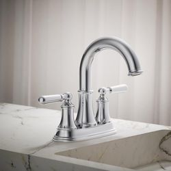 Kohler Facile Polished Chrome Traditional Centerset Bathroom Sink Faucet 4 in.