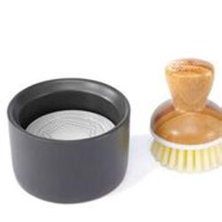 Full Circle Bubble Up 3.27 in. W Bamboo Handle Soap Dispenser Dish Brush