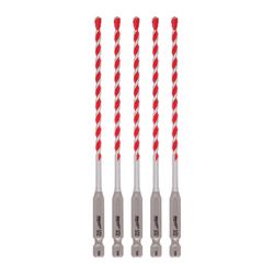 Milwaukee Assorted Carbide Tipped Hammer Drill Bit Set Hex Shank 1 each
