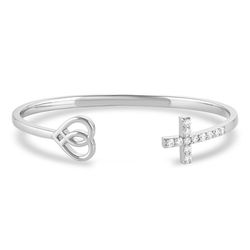 Montana Silversmiths Women's Love and Faith Cuff Silver Bracelet Water Resistant