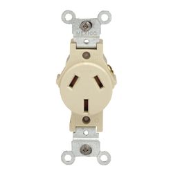 Leviton 20 amps 125 V Ivory Outlet 10-20R 1 pk