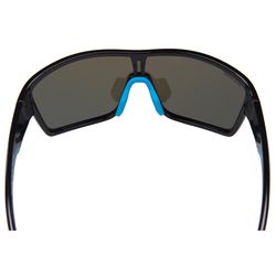 Seachoice Nautilus Sunglasses Unisex Shiny Black Frame Blue Mirror Lens Polarized