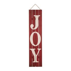Glitzhome Red/White Joy Christmas Porch Sign 42 in.