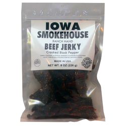 IOWA SMOKEHOUSE Ranch Hand Cracked Black Pepper Beef Jerky 8 oz Pouch