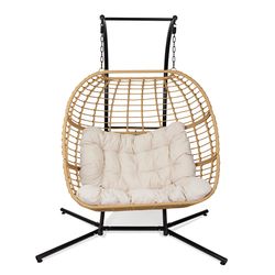 Alpine Black Steel Frame Hanging Chair