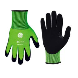General Electric Unisex Dipped Gloves Black/High-Vis Green XL 1 pair