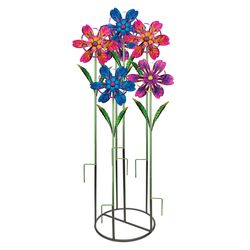 Regal Art & Gift Assorted Metal 36 in. H X 10 in. L X 4.75 in. W Flower Ribbon Garden Stake Spinner
