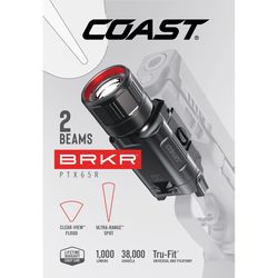 COAST BRKR 1000 lm Black LED Rechargeable Rechargeable Flashlight CR123 Battery