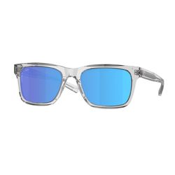 Costa Tybee Sunglasses Unisex Shiny Light Gray Frame Blue Mirror 580G Lens Polarized