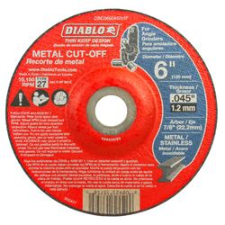 Diablo 6 in. D X 7/8 in. X 0.045 in. thick Steel Metal Cut-Off Disc 1 pc