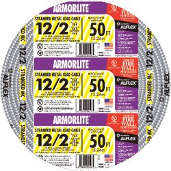 Southwire 50 ft. 12/2 Stranded Aluminum Armored MC Metal Clad Cable