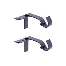 Kenney Fast Fit Matte Black Modern/Contemporary Curtain Rod Bracket 5/8 in. L
