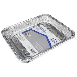 Home Plus Durable Foil 9-1/4 in. W X 11-3/4 L Casserole Lasagna Pan Silver 2 pc